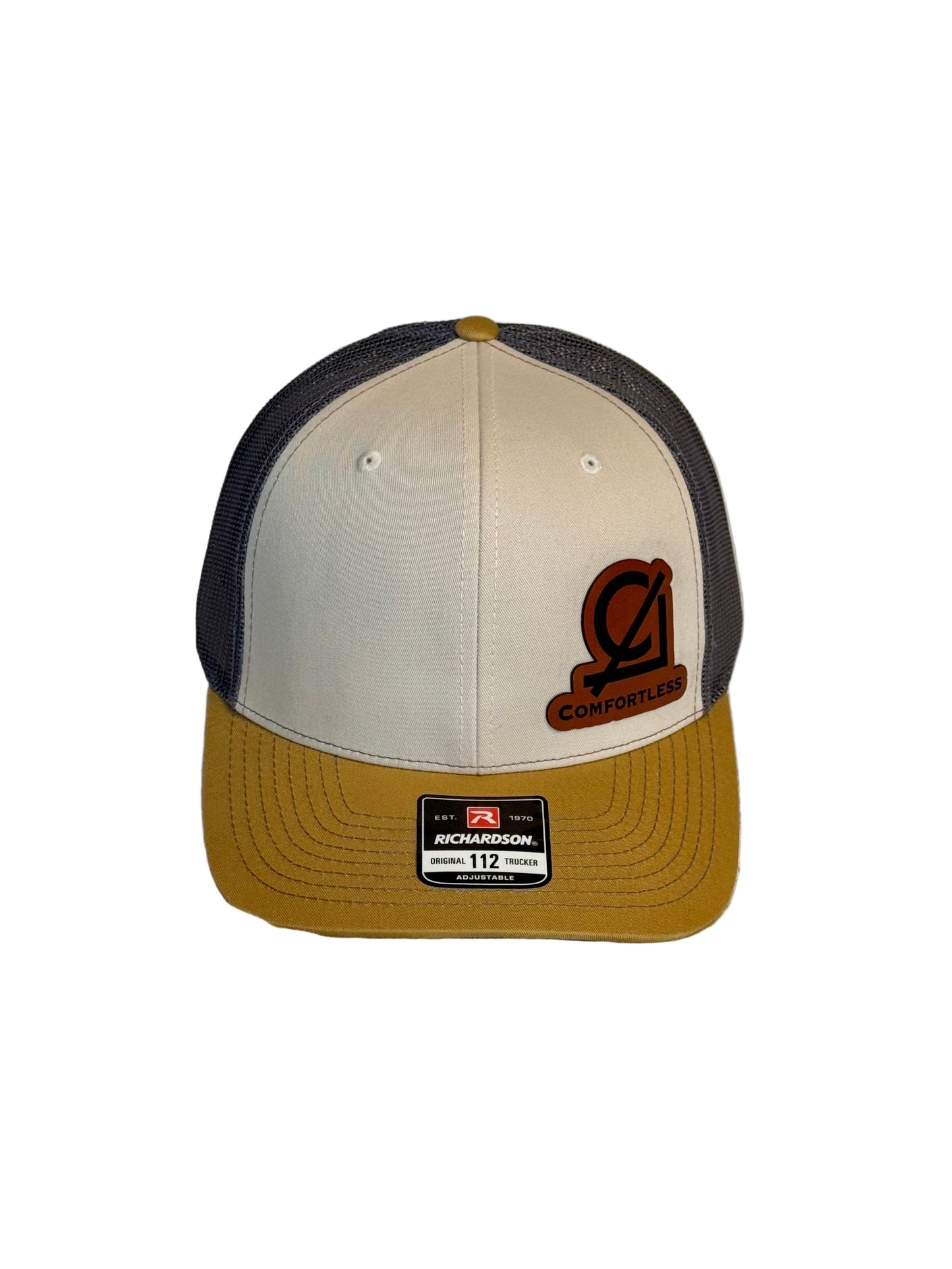 Snapback Trucker Cap, Mid Profile, Logo leather patch