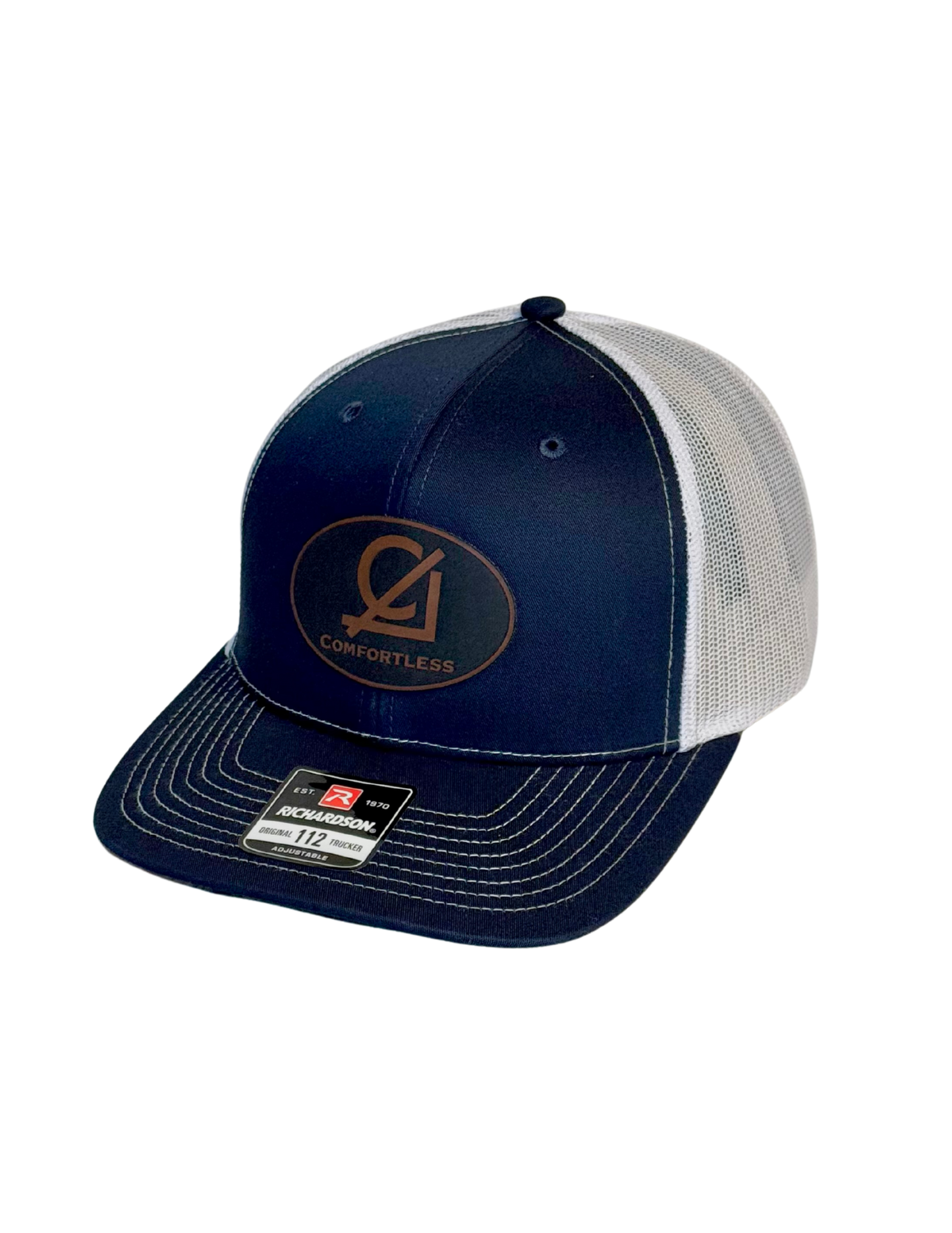 Snapback Trucker Cap, Mid Profile, Oval Logo leather patch