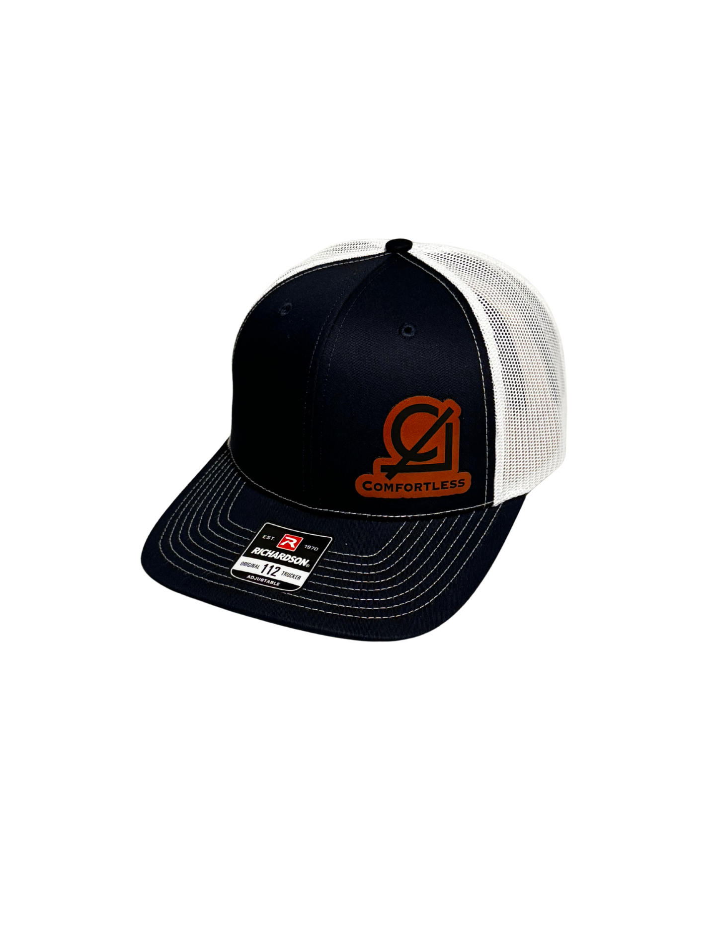 Snapback Trucker Cap, Mid Profile, Logo leather patch