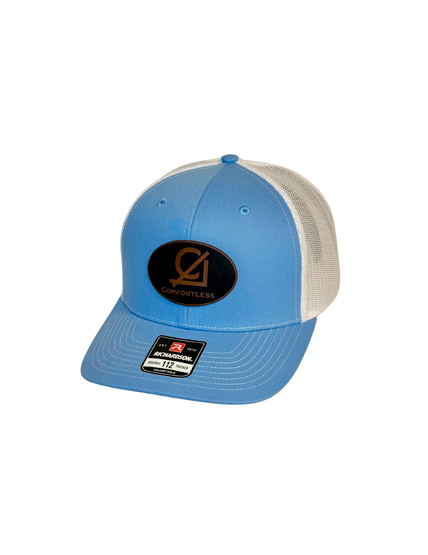 Snapback Trucker Cap, Mid Profile, Oval Logo leather patch