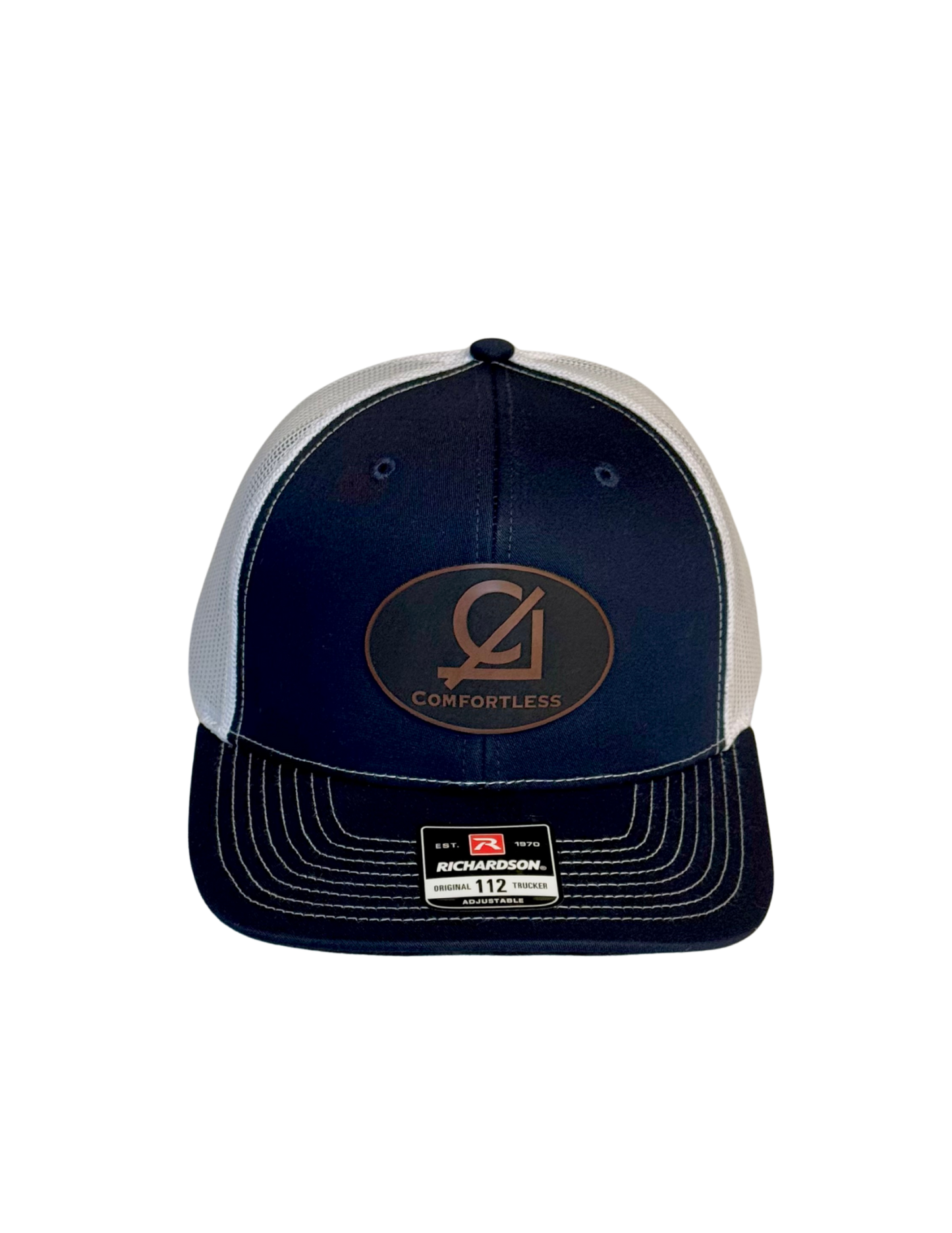 Snapback Trucker Cap, Mid Profile, Oval Logo leather patch