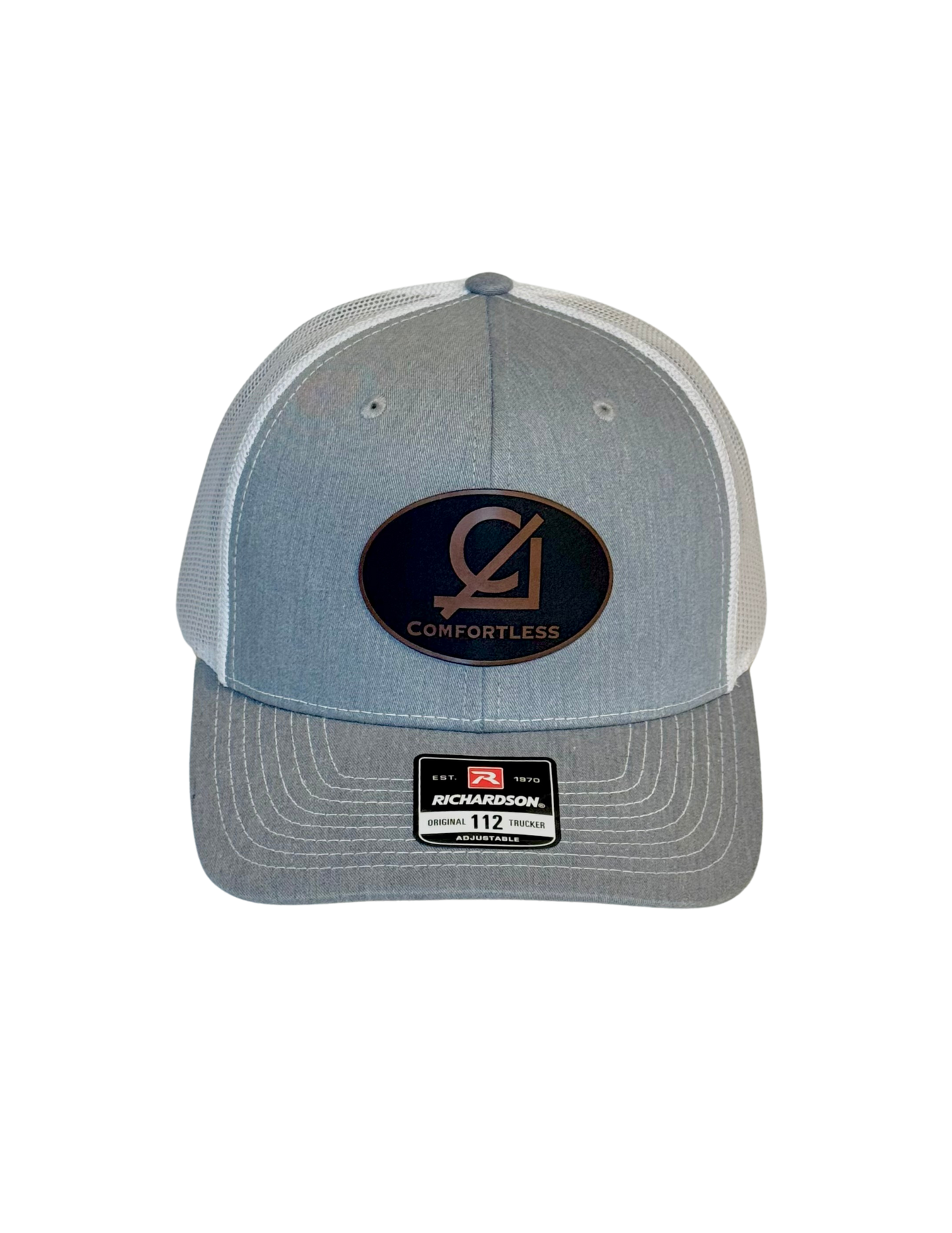 Snapback Trucker Cap, Mid Profile, Oval Logo leather patch
