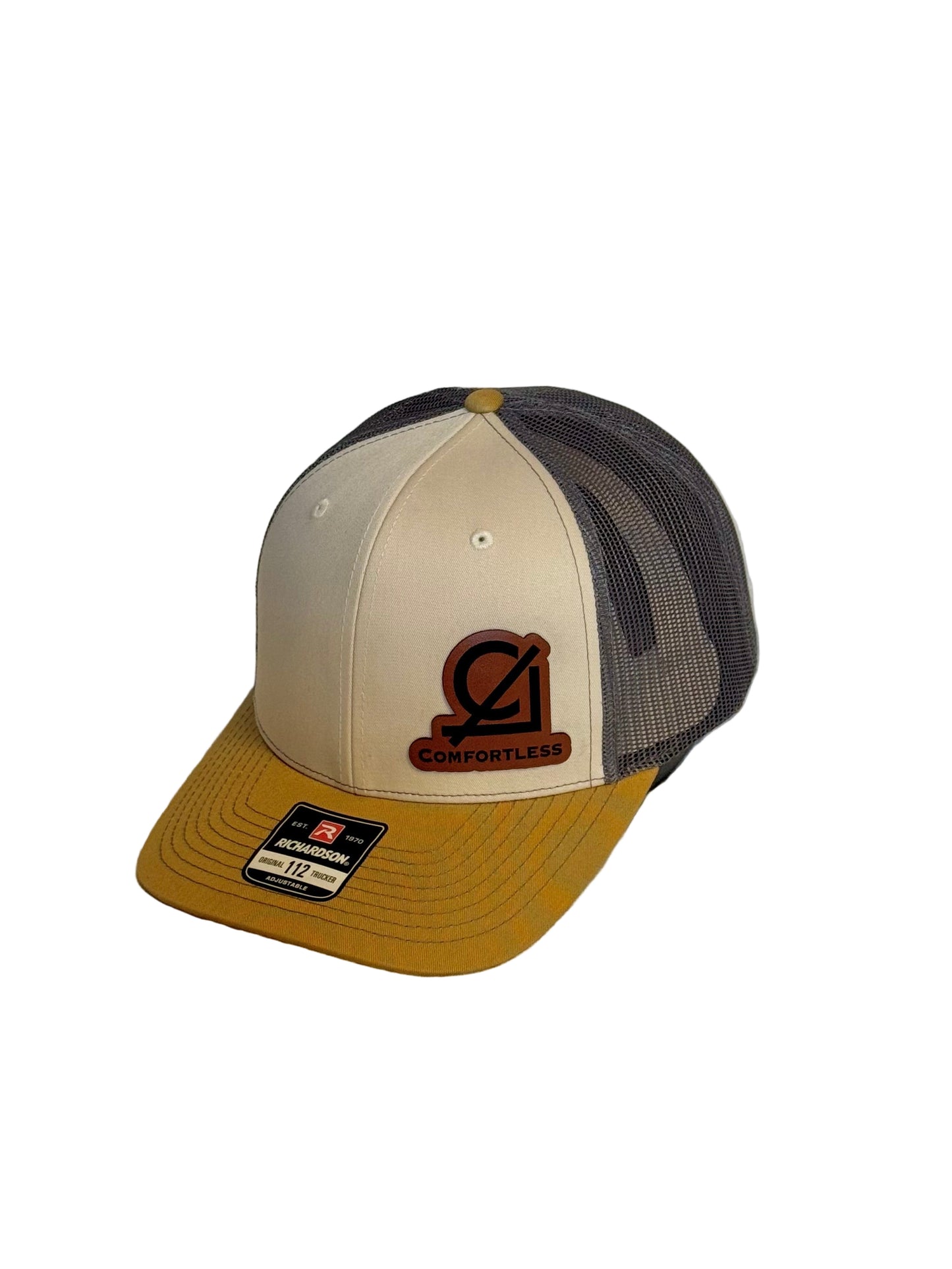Snapback Trucker Cap, Mid Profile, Logo leather patch